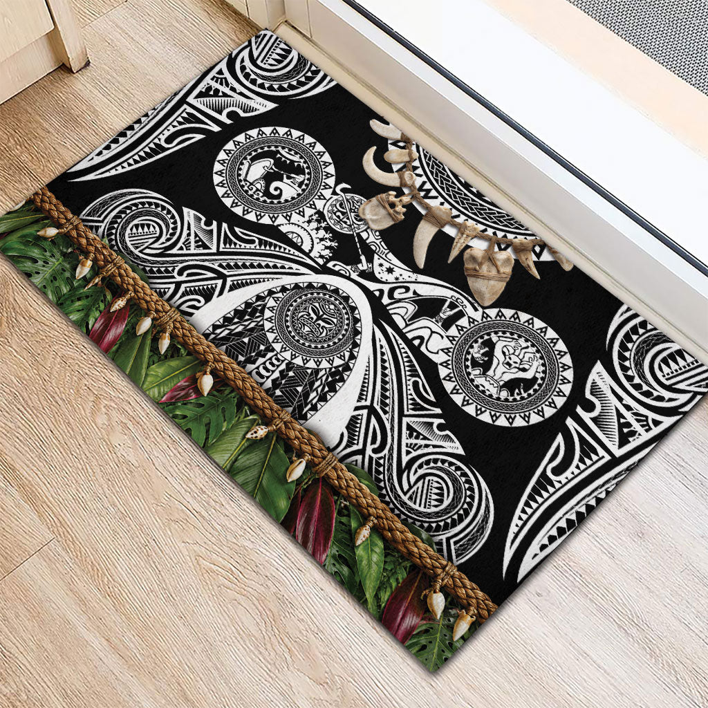 Polynesia Maui Black Tattoo Inspired Rubber Doormat Tropical Leaf Skirt Costume DT05 - Polynesian Pride
