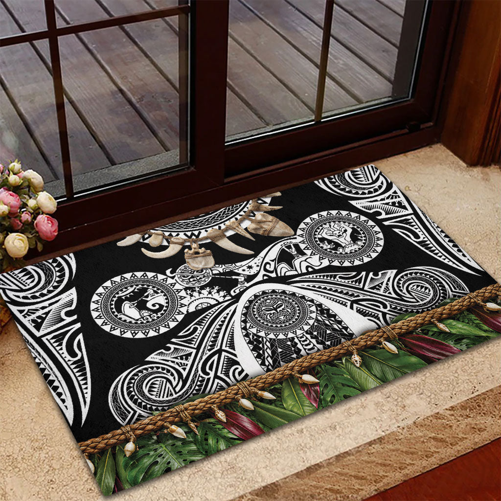 Polynesia Maui Black Tattoo Inspired Rubber Doormat Tropical Leaf Skirt Costume DT05 - Polynesian Pride