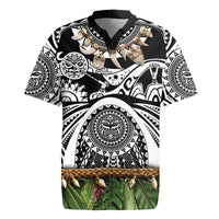 Polynesia Maui Black Tattoo Inspired Rugby Jersey Tropical Leaf Skirt Costume DT05 Black - Polynesian Pride