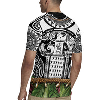 Polynesia Maui Black Tattoo Inspired Rugby Jersey Tropical Leaf Skirt Costume DT05 - Polynesian Pride