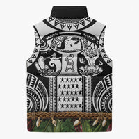 Polynesia Maui Black Tattoo Inspired Sleeveless Puffer Jacket Tropical Leaf Skirt Costume DT05 - Polynesian Pride