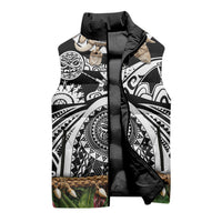 Polynesia Maui Black Tattoo Inspired Sleeveless Puffer Jacket Tropical Leaf Skirt Costume DT05 - Polynesian Pride