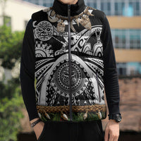 Polynesia Maui Black Tattoo Inspired Sleeveless Puffer Jacket Tropical Leaf Skirt Costume DT05 - Polynesian Pride