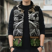 Polynesia Maui Black Tattoo Inspired Sleeveless Puffer Jacket Tropical Leaf Skirt Costume DT05 - Polynesian Pride