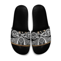 Polynesia Maui Black Tattoo Inspired Slide Sandals Tropical Leaf Skirt Costume