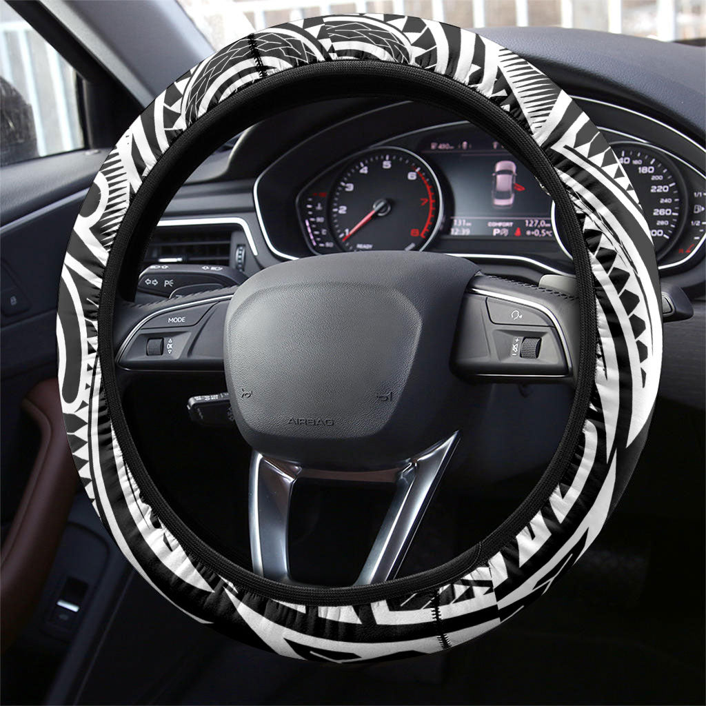 Polynesia Maui Black Tattoo Inspired Steering Wheel Cover Tropical Leaf Skirt Costume DT05 - Polynesian Pride