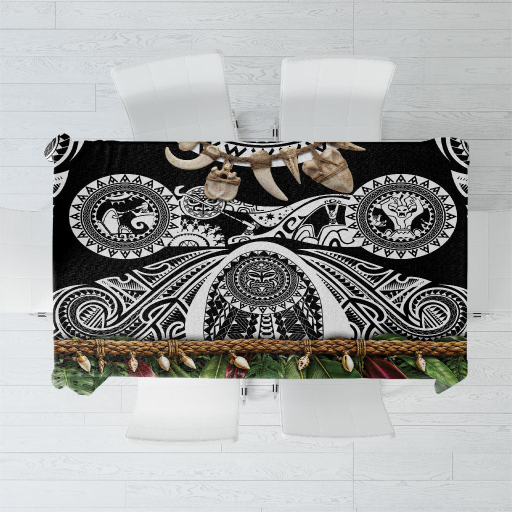 Polynesia Maui Black Tattoo Inspired Tablecloth Tropical Leaf Skirt Costume