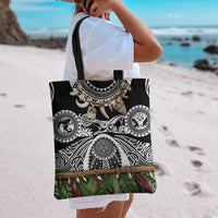 Polynesia Maui Black Tattoo Inspired Tote Bag Tropical Leaf Skirt Costume