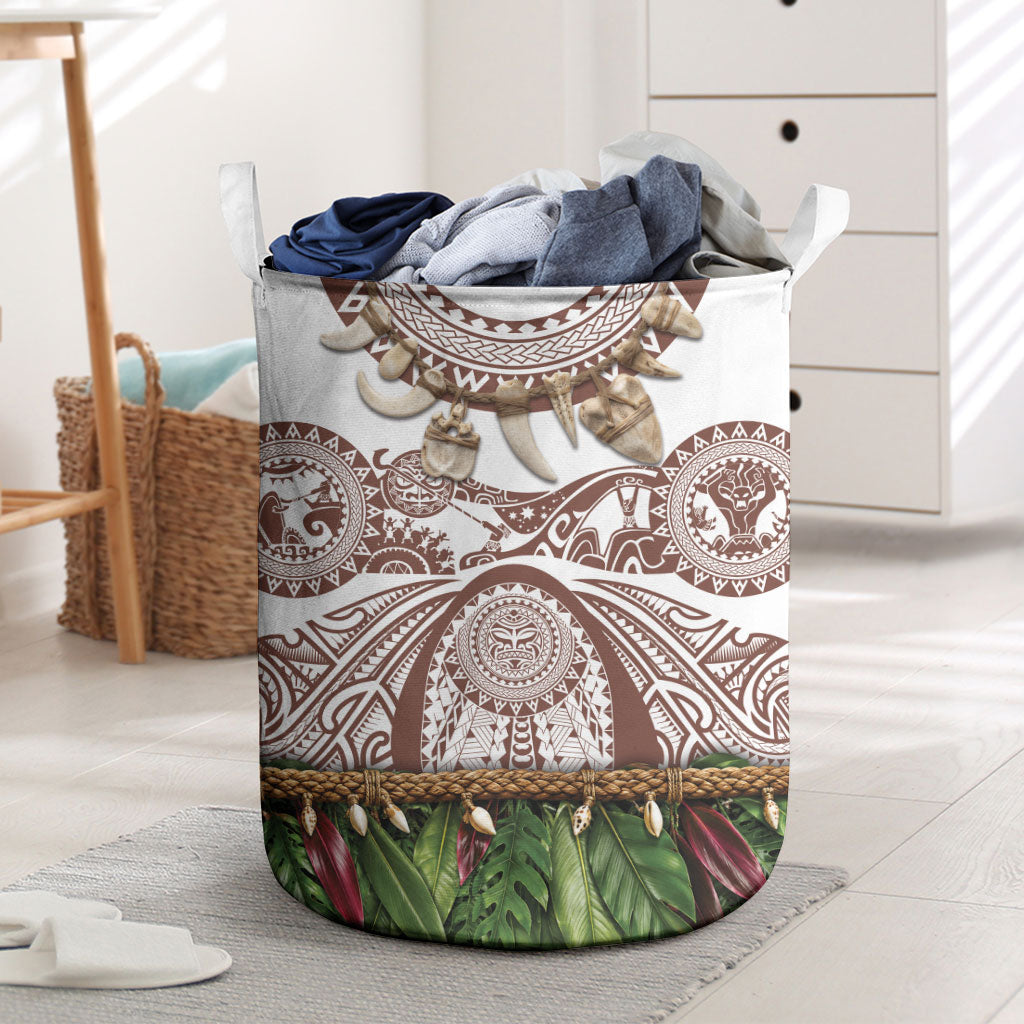 Polynesia Maui Umber Tattoo Inspired Laundry Basket Tropical Leaf Skirt Costume