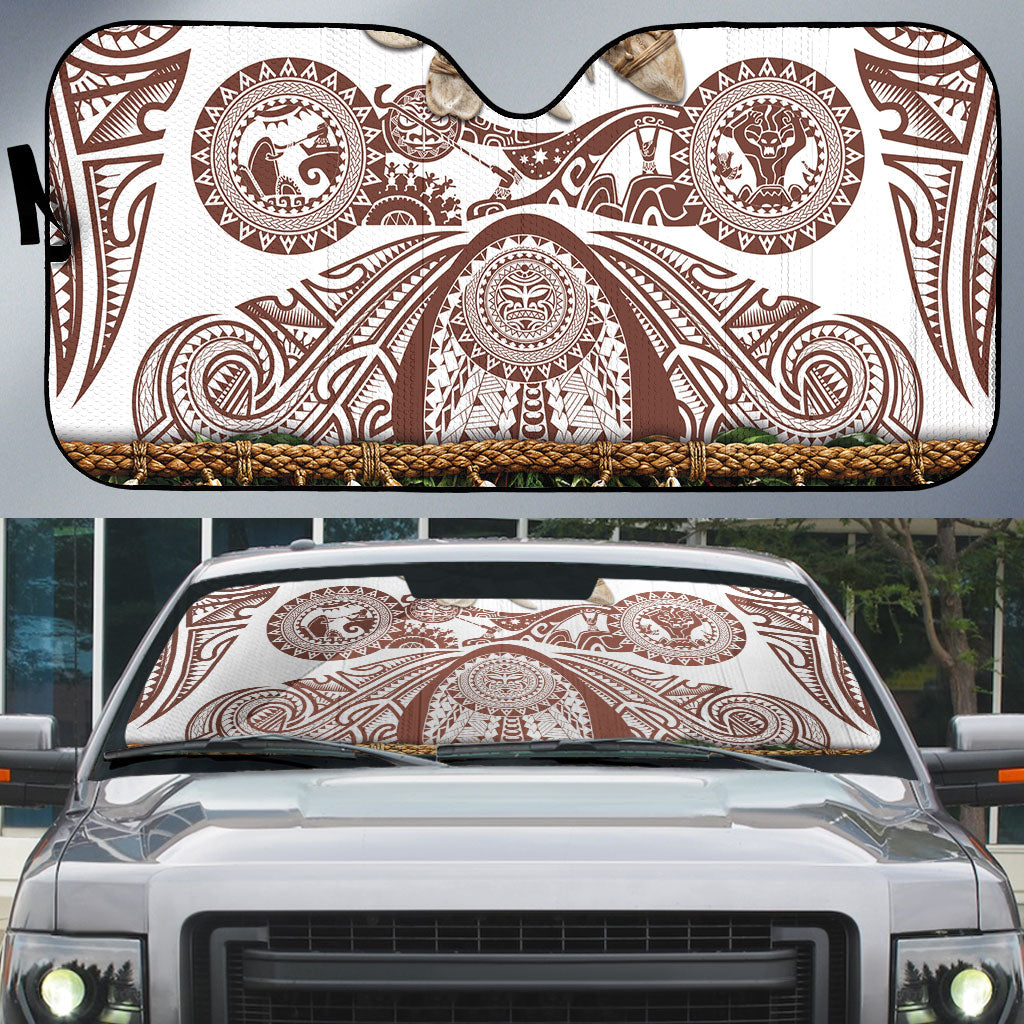 Polynesia Maui Umber Tattoo Inspired Auto Sun Shade Tropical Leaf Skirt Costume