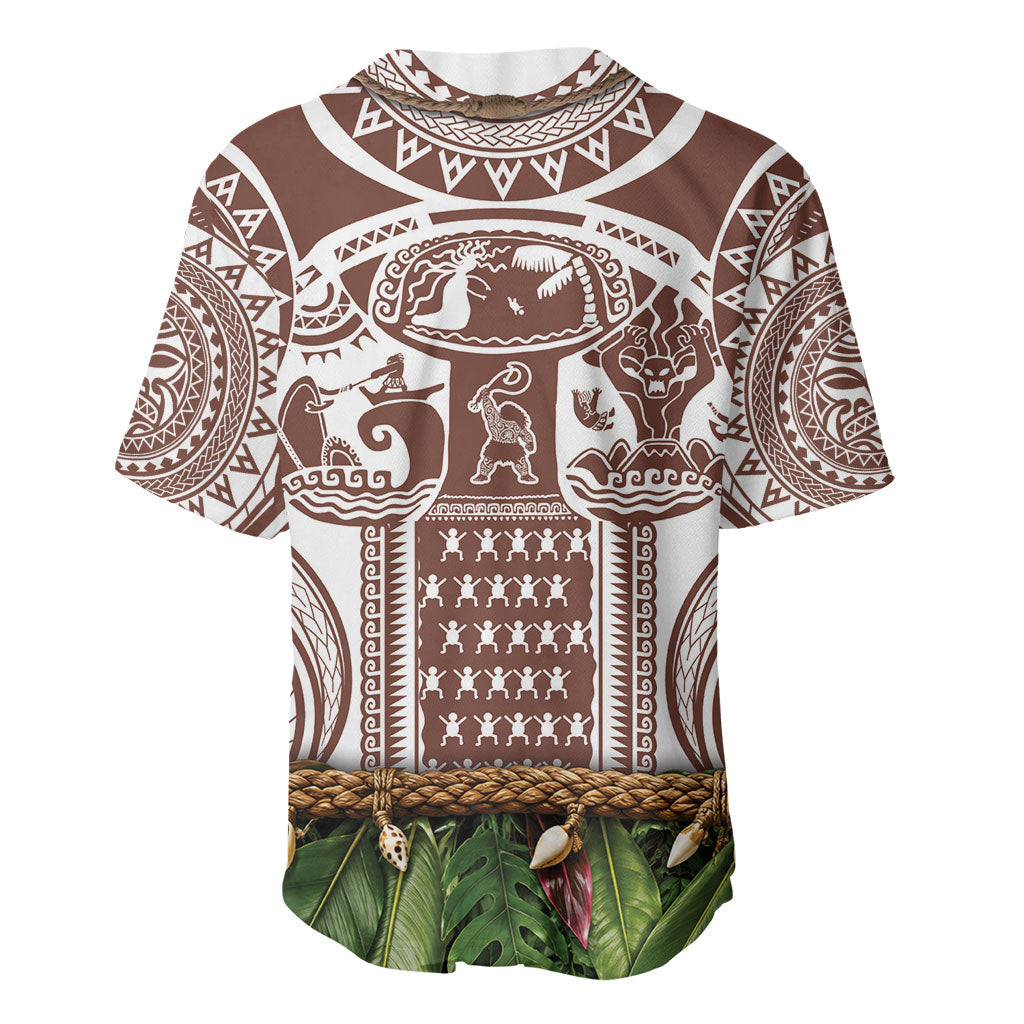 Polynesia Maui Umber Tattoo Inspired Baseball Jersey Tropical Leaf Skirt Costume DT05 - Polynesian Pride