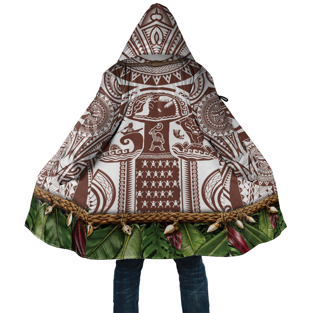 Polynesia Maui Umber Tattoo Inspired Cloak Tropical Leaf Skirt Costume DT05 Unisex Brown - Polynesian Pride