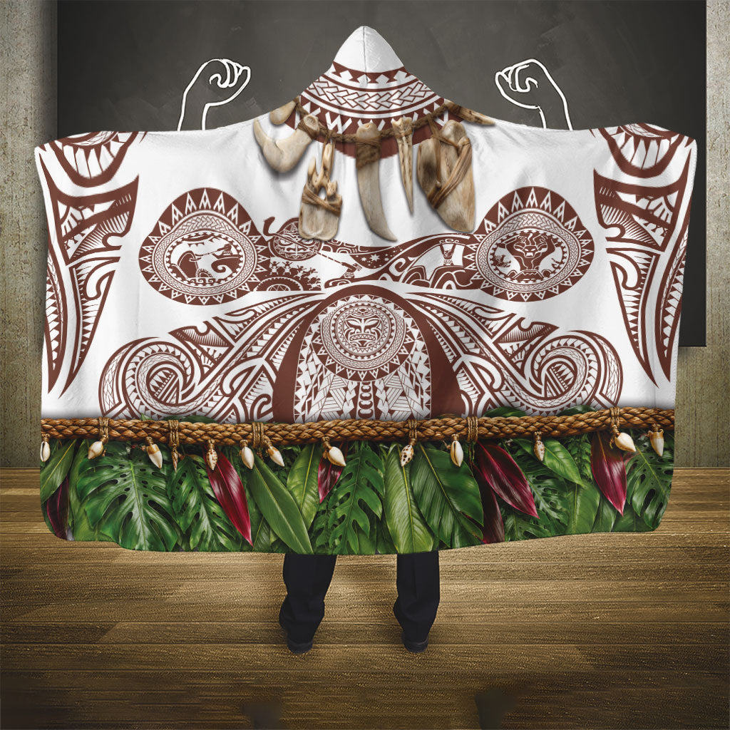 Polynesia Maui Umber Tattoo Inspired Hooded Blanket Tropical Leaf Skirt Costume DT05 - Polynesian Pride
