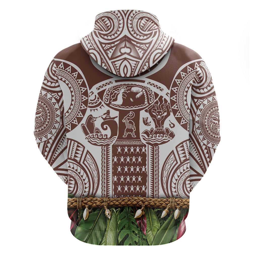Polynesia Maui Umber Tattoo Inspired Hoodie Tropical Leaf Skirt Costume DT05 - Polynesian Pride
