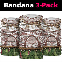 Polynesia Maui Umber Tattoo Inspired Neck Gaiter Tropical Leaf Skirt Costume