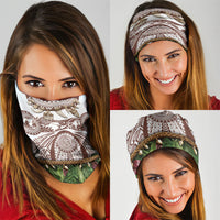Polynesia Maui Umber Tattoo Inspired Neck Gaiter Tropical Leaf Skirt Costume