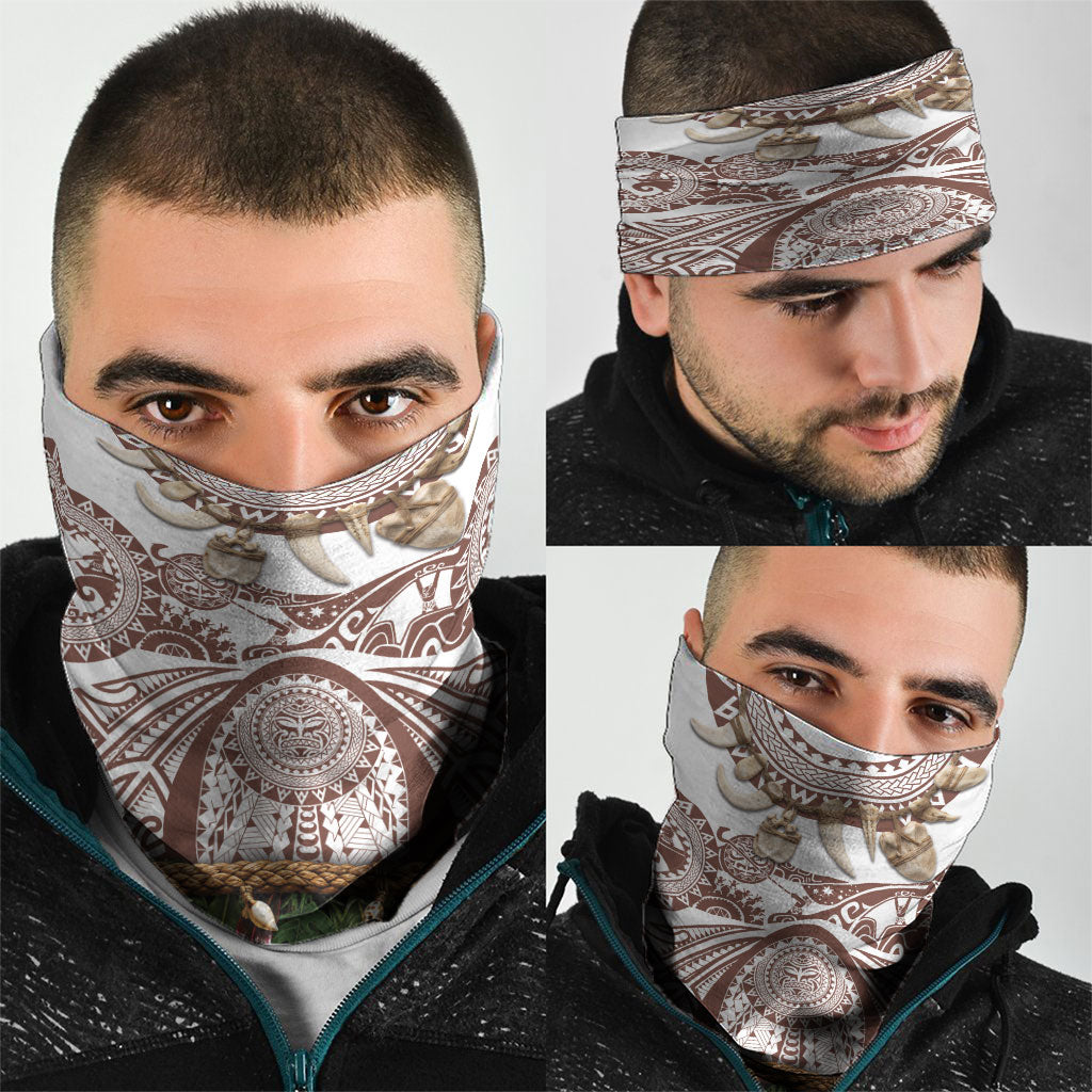 Polynesia Maui Umber Tattoo Inspired Neck Gaiter Tropical Leaf Skirt Costume