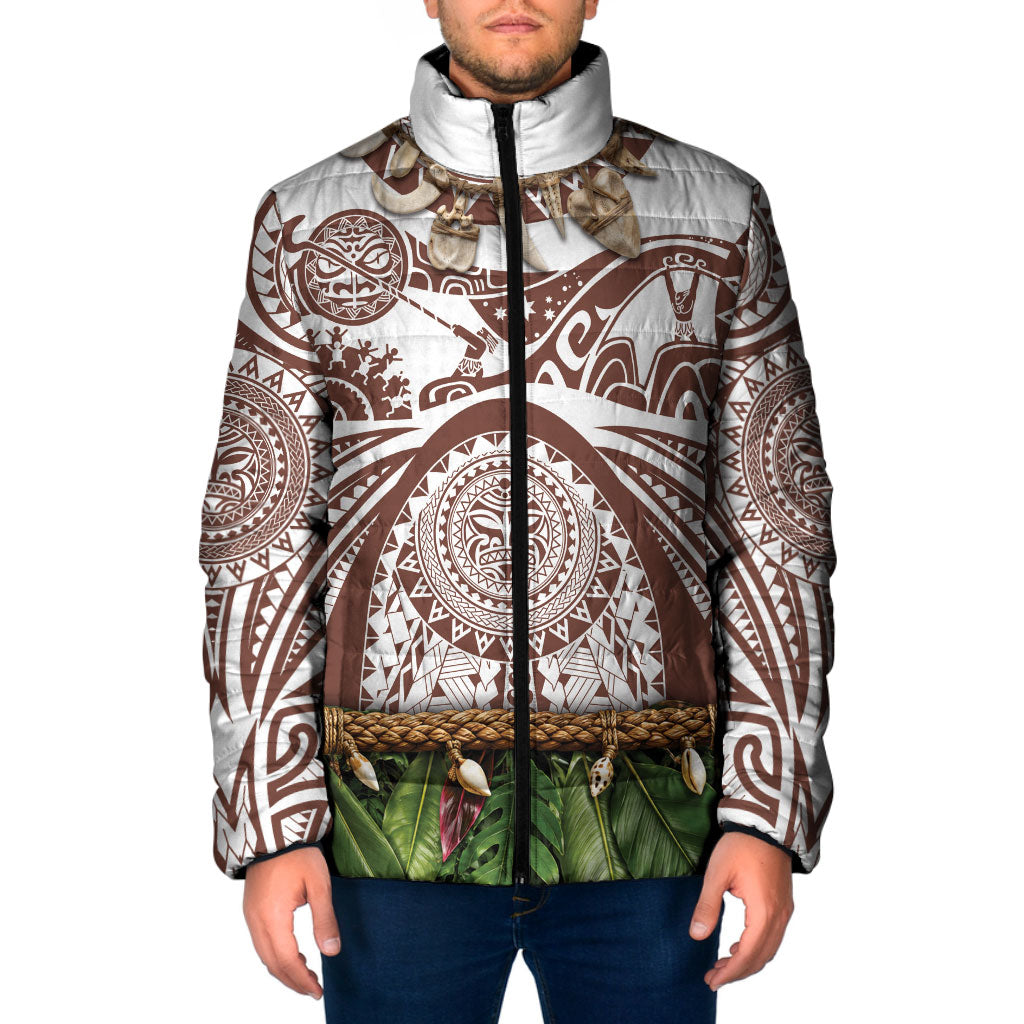 Polynesia Maui Umber Tattoo Inspired Padded Jacket Tropical Leaf Skirt Costume