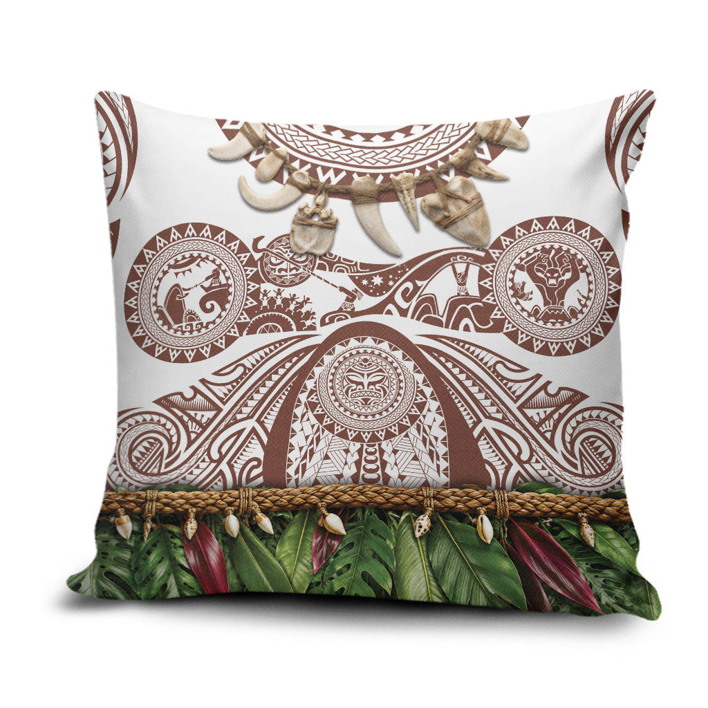 Polynesia Maui Umber Tattoo Inspired Pillow Cover Tropical Leaf Skirt Costume