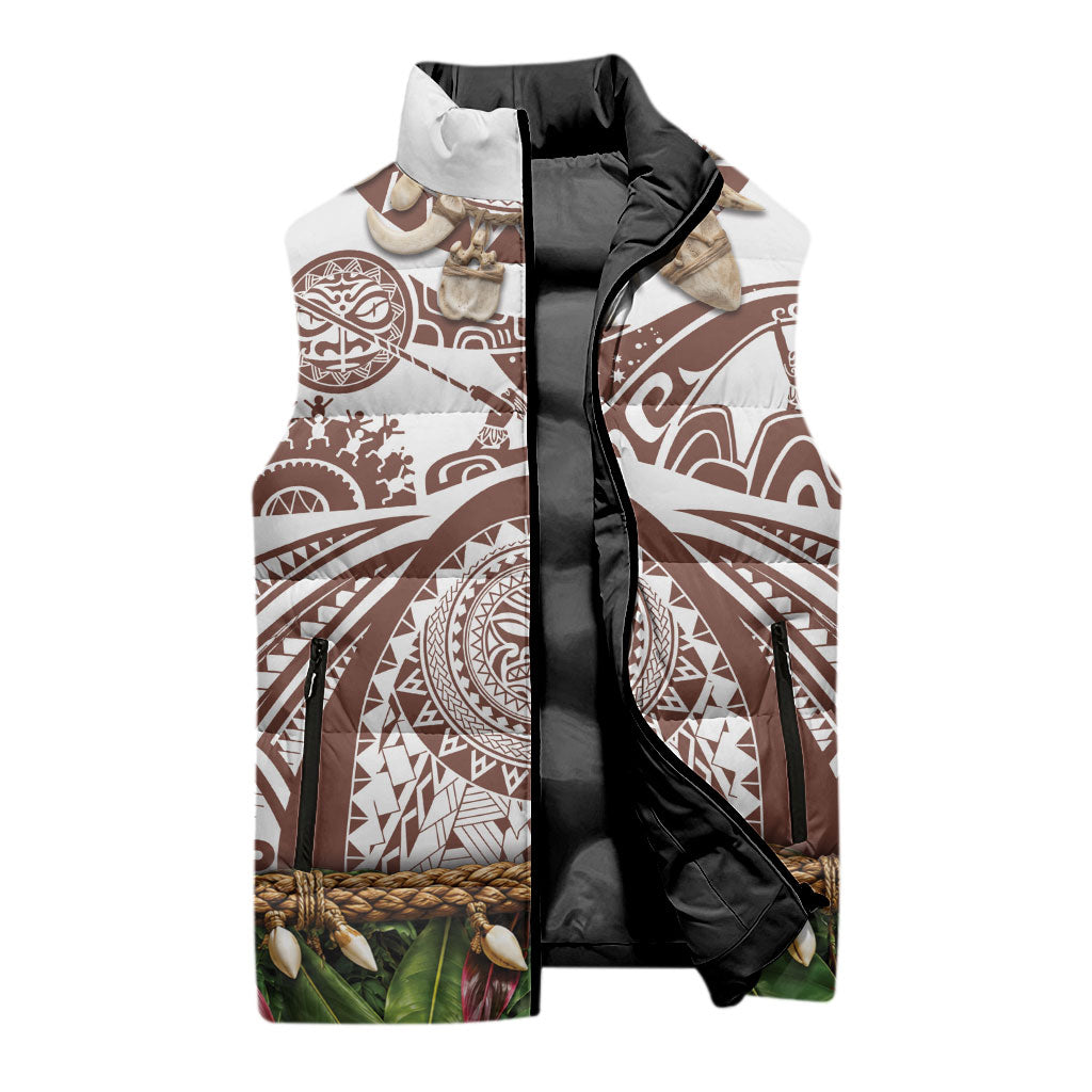 Polynesia Maui Umber Tattoo Inspired Sleeveless Puffer Jacket Tropical Leaf Skirt Costume DT05 - Polynesian Pride
