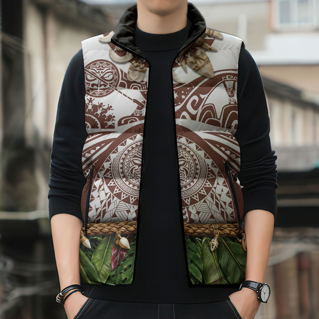 Polynesia Maui Umber Tattoo Inspired Sleeveless Puffer Jacket Tropical Leaf Skirt Costume DT05 - Polynesian Pride