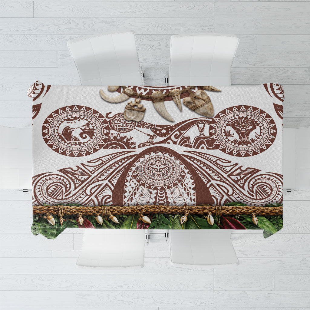 Polynesia Maui Umber Tattoo Inspired Tablecloth Tropical Leaf Skirt Costume
