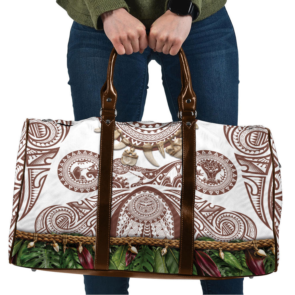 Polynesia Maui Umber Tattoo Inspired Travel Bag Tropical Leaf Skirt Costume DT05 Brown - Polynesian Pride