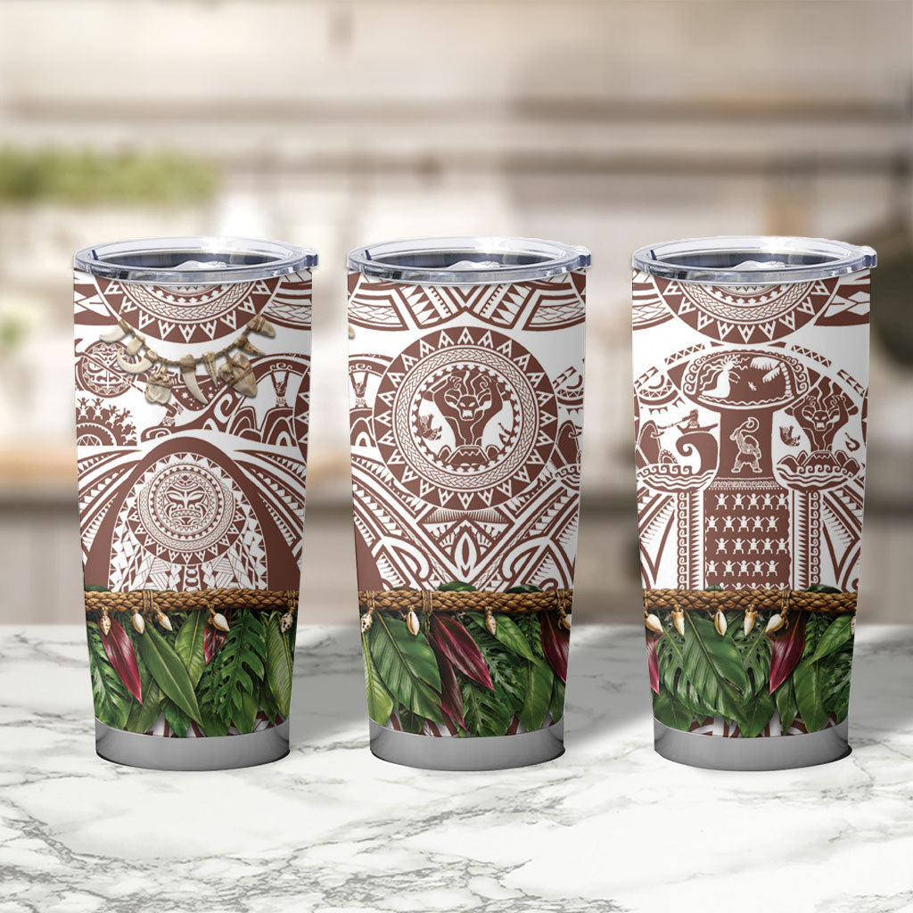 Polynesia Maui Umber Tattoo Inspired Tumbler Cup Tropical Leaf Skirt Costume DT05 - Polynesian Pride