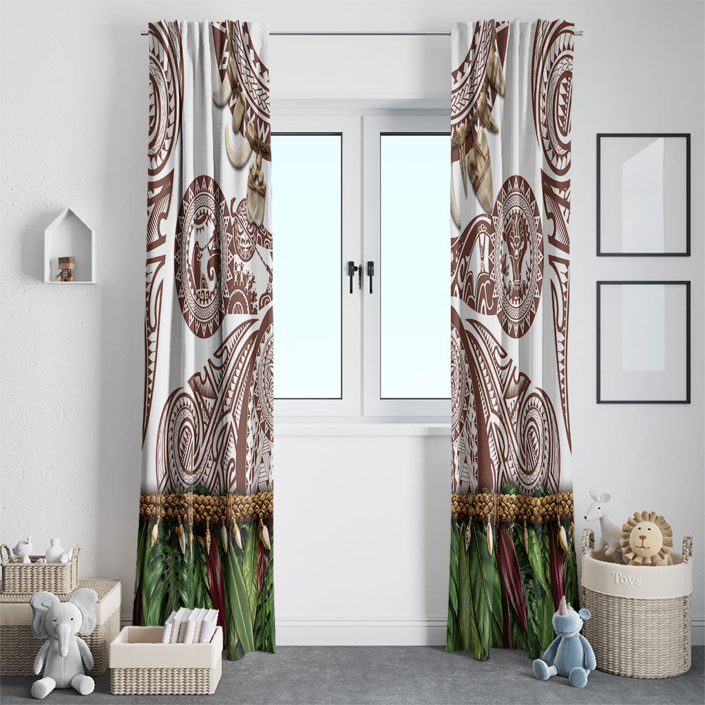 Polynesia Maui Umber Tattoo Inspired Window Curtain Tropical Leaf Skirt Costume DT05 - Polynesian Pride