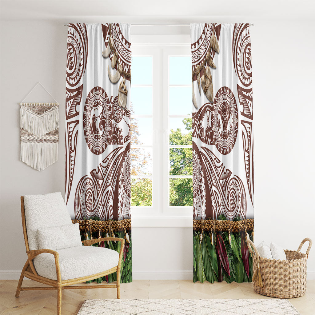 Polynesia Maui Umber Tattoo Inspired Window Curtain Tropical Leaf Skirt Costume DT05 - Polynesian Pride