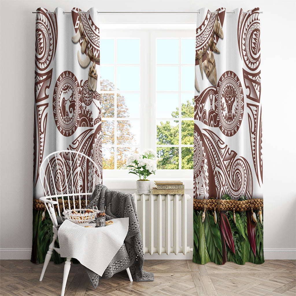 Polynesia Maui Umber Tattoo Inspired Window Curtain Tropical Leaf Skirt Costume DT05 - Polynesian Pride