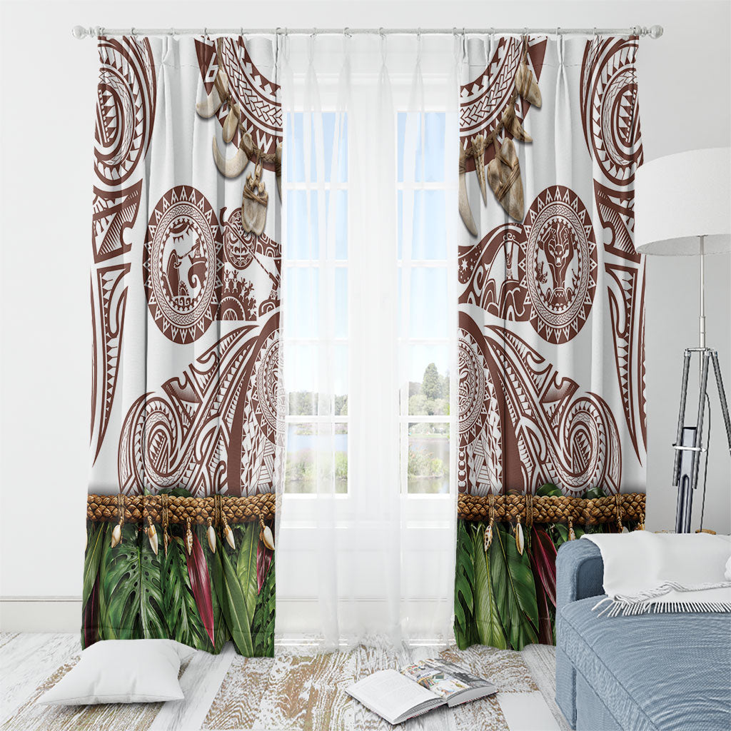Polynesia Maui Umber Tattoo Inspired Window Curtain Tropical Leaf Skirt Costume DT05 - Polynesian Pride