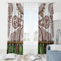 Polynesia Maui Umber Tattoo Inspired Window Curtain Tropical Leaf Skirt Costume DT05 - Polynesian Pride