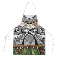 Polynesia Maui White Tattoo Inspired Apron Tropical Leaf Skirt Costume