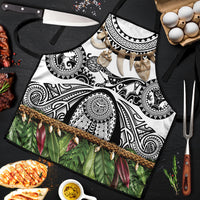 Polynesia Maui White Tattoo Inspired Apron Tropical Leaf Skirt Costume