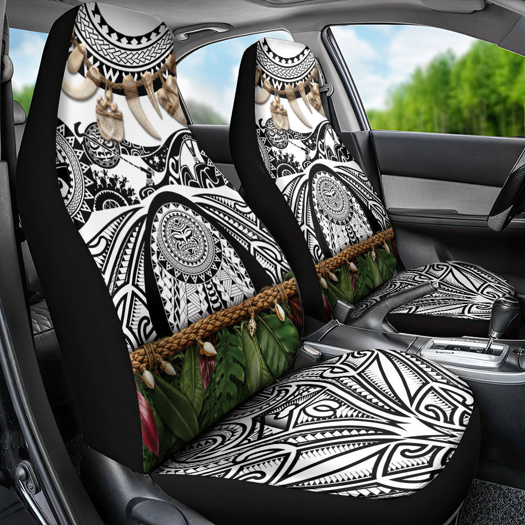 Polynesia Maui White Tattoo Inspired Car Seat Cover Tropical Leaf Skirt Costume DT05 - Polynesian Pride