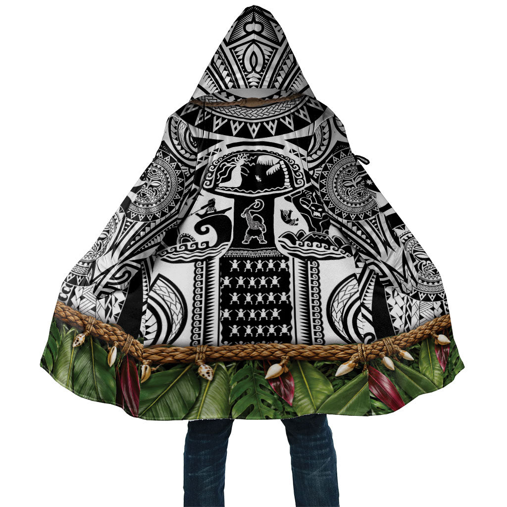 Polynesia Maui White Tattoo Inspired Cloak Tropical Leaf Skirt Costume DT05 Unisex White - Polynesian Pride