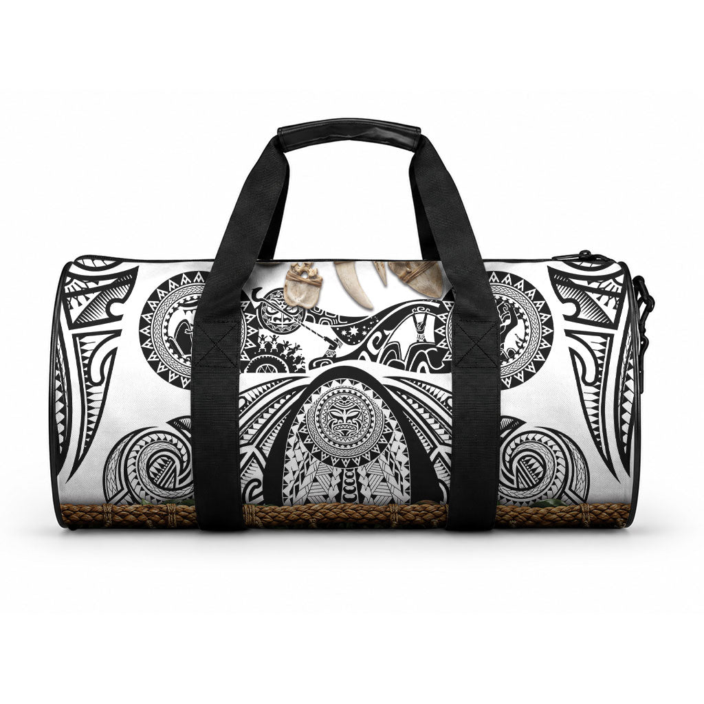 Polynesia Maui White Tattoo Inspired Duffle Bag Tropical Leaf Skirt Costume