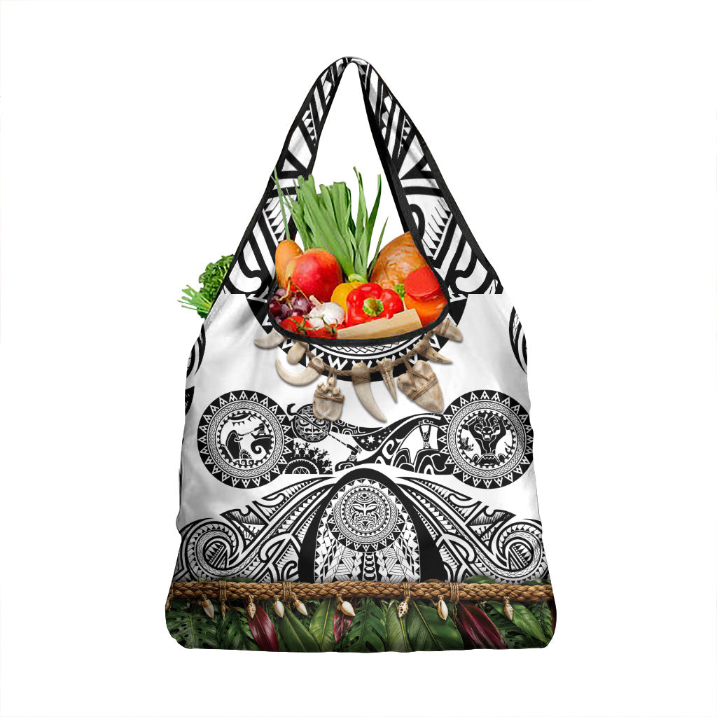 Polynesia Maui White Tattoo Inspired Grocery Bag Tropical Leaf Skirt Costume DT05 1-pack One Size White - Polynesian Pride