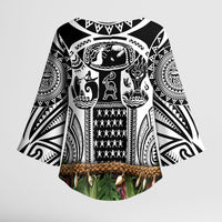 Polynesia Maui White Tattoo Inspired Kimono Sleeve Blouse Tropical Leaf Skirt Costume DT05 - Polynesian Pride