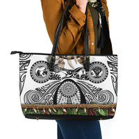 Polynesia Maui White Tattoo Inspired Leather Tote Bag Tropical Leaf Skirt Costume DT05 - Polynesian Pride