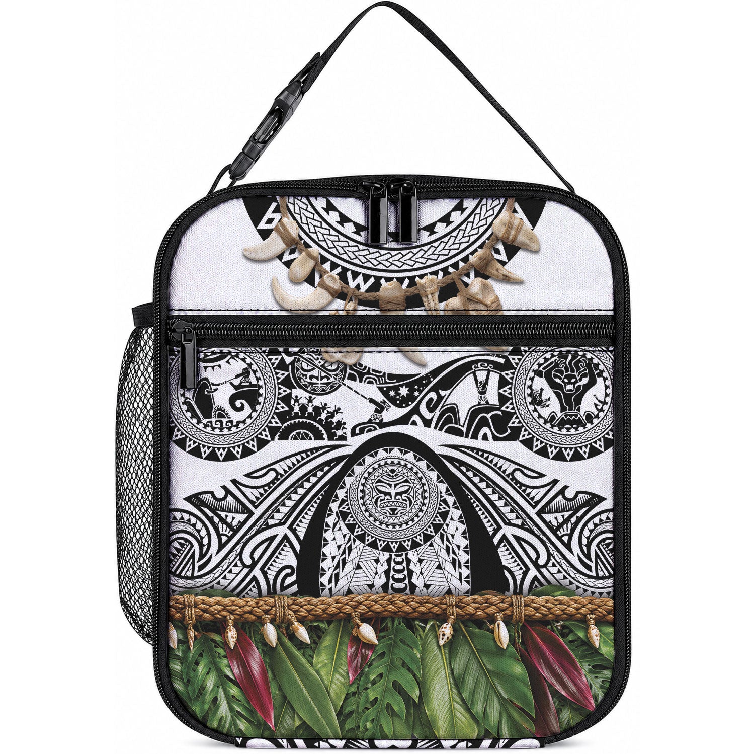 Polynesia Maui White Tattoo Inspired Lunch Bag Tropical Leaf Skirt Costume