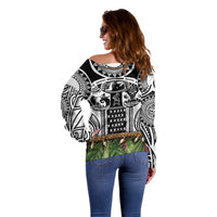 Polynesia Maui White Tattoo Inspired Off Shoulder Sweater Tropical Leaf Skirt Costume DT05 - Polynesian Pride