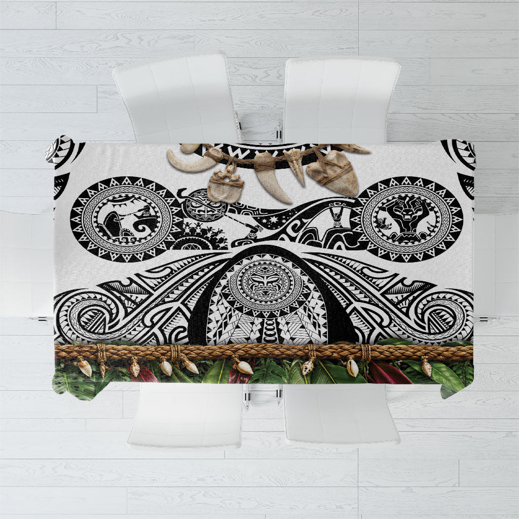 Polynesia Maui White Tattoo Inspired Tablecloth Tropical Leaf Skirt Costume
