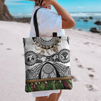 Polynesia Maui White Tattoo Inspired Tote Bag Tropical Leaf Skirt Costume