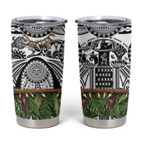 Polynesia Maui White Tattoo Inspired Tumbler Cup Tropical Leaf Skirt Costume DT05 White - Polynesian Pride