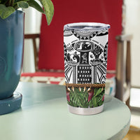Polynesia Maui White Tattoo Inspired Tumbler Cup Tropical Leaf Skirt Costume DT05 - Polynesian Pride
