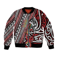 Personalised Maori Language Week Bomber Jacket Ake Ake Ake Tribal Patterns