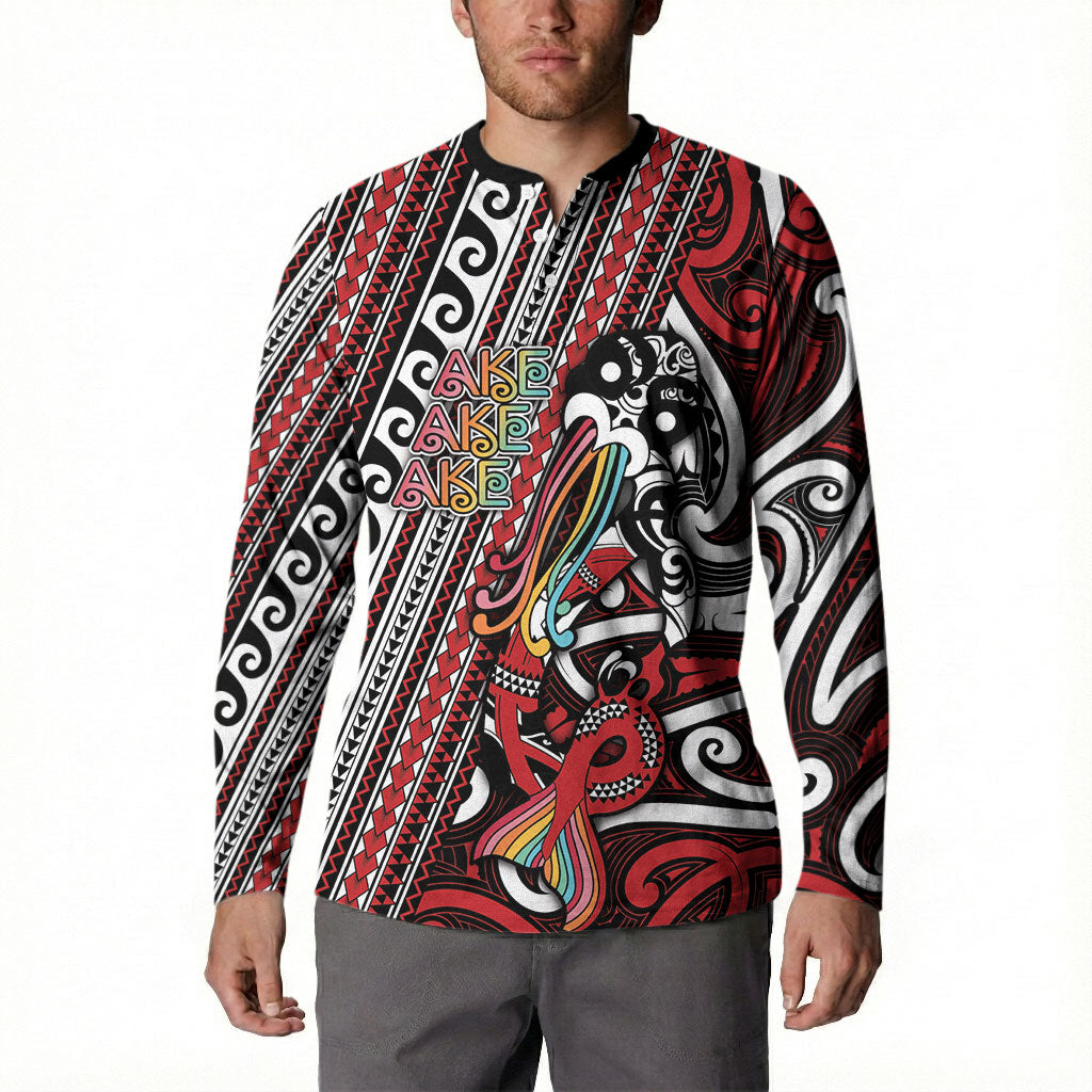 Personalised Maori Language Week Button Sweatshirt Ake Ake Ake Tribal Patterns