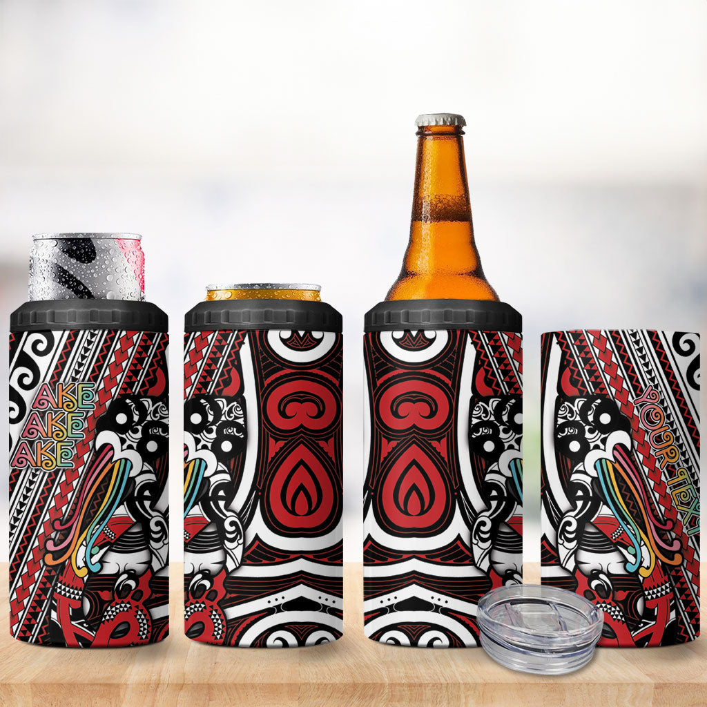 Personalised Maori Language Week 4 in 1 Can Cooler Tumbler Ake Ake Ake Tribal Patterns